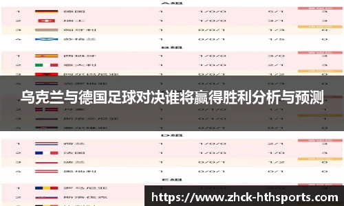乌克兰与德国足球对决谁将赢得胜利分析与预测